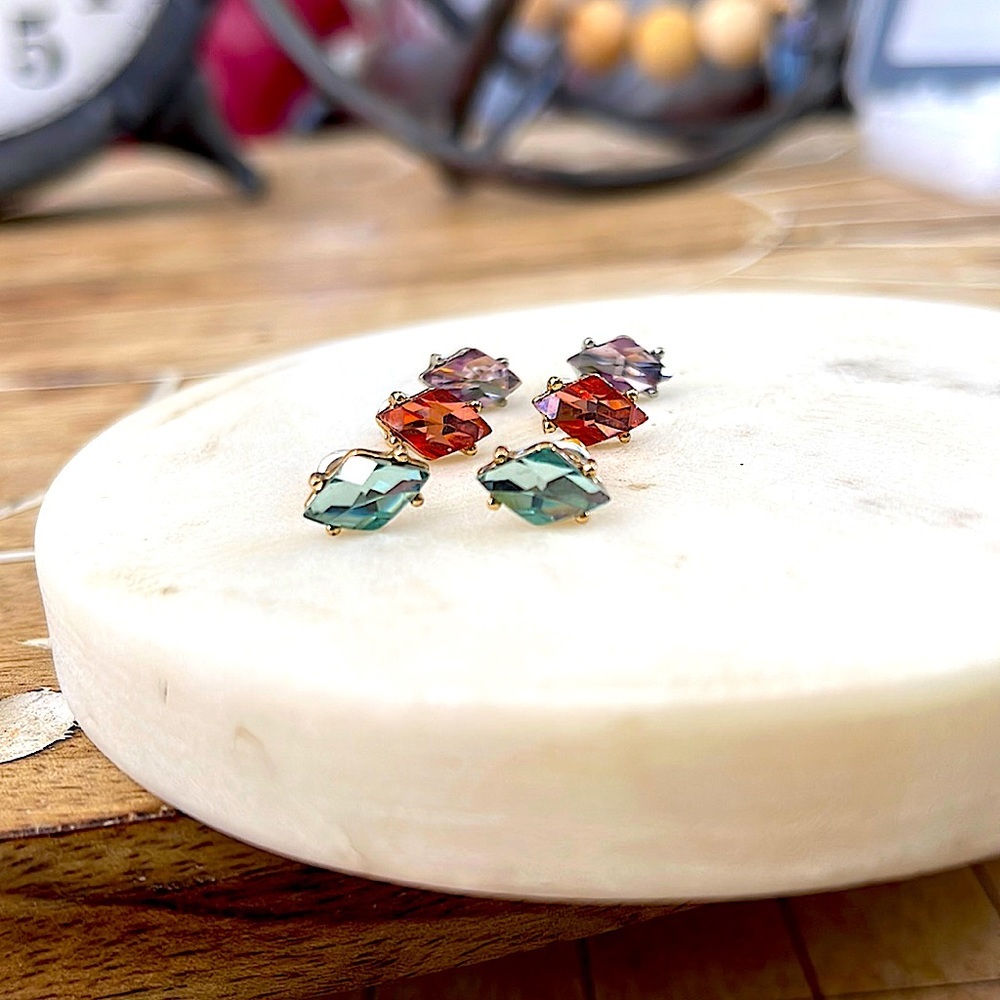 Set of three diamond studs